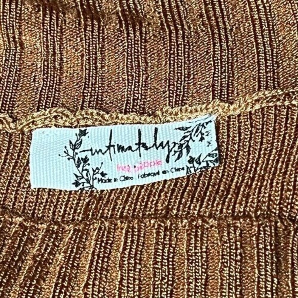 Intimately Free People Cinnamon Shimmery Fitted Mock Neck  Sz Womens M - Picture 3 of 7